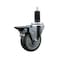 Service Caster 4'' Gray Poly Swivel 1-1/4'' Expanding Stem Caster with Brake SCC-EX20S414-PPUB-PLB-114 - alternate 1